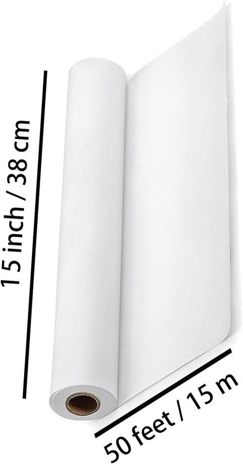 UDAREIT White Craft Paper Roll 15"×591" Arts Paper for Kids Painting Drawing, Wrapping Paper for Gifts, White Easel Paper, Packing Paper for Movin...