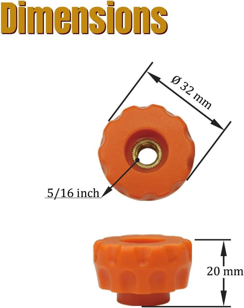 O'SKOOL T-Track Knob Kit with Threaded Through 5/16-18 Knobs, T-Bolts and Washers for Woodworking Jigs and Fixtures – 10 Pack...
