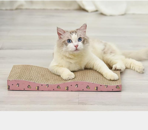 Cat Scratchers Cardboard, Cat Scratch Pad, Cat Scratching, Corrugated Board Reversible with Catnip for Indoor Cats (Waves)...