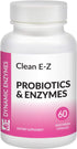 Clean E-Z Candida - Microflora Gut Balance, Candida Cleanse, Digestion of Yeast Cell Walls, Probiotics & Digestive Enzymes, Gut Flora Health | 60 ...