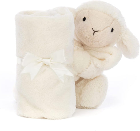 Jellycat Bashful Lamb Soother, 13.5 inches - Security Blanket & Lovey for Babies - Baby Gift...