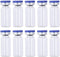 10Pcs Glass Lab Bottle, Refillable 10ml Container, Portable Seals Empty Vials, Transparent Lab Sample Vial with Plastic-Aluminum Flip Caps...