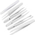 Precision Plastic Tweezers Kit - Plastic Anti static Tweezers Set Pickup Craft Electronics DIY Repair Tool - White - 6Pcs...