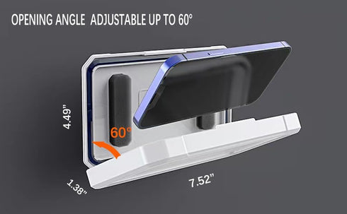 Shower Phone Holder Waterproof 480° Rotation Adjustable Phone Stand Case Mount for Bathroom Bathtub Kitchen Wall, Anti-Fogging Shower Phone Case, ...