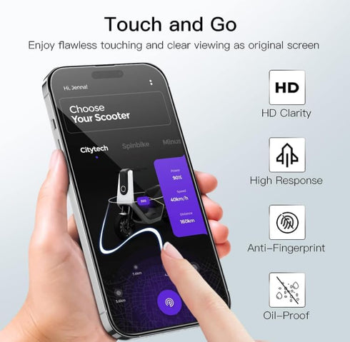 [7 in 1 iPhone 14 Pro Max - 3 Screen Protectors & 3 Camera Lens Protectors - 9H Shatterproof Tempered Glass Film with 1 Installation Frame, HD Cle...