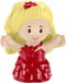 Mattel Replacement Part for Fisher-Price Little People Playset - HMK85 ~ Blonde Girl Wearing Red Christmas Party Dress Figure ~ Inspired by Barbie...