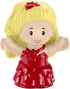 Mattel Replacement Part for Fisher-Price Little People Playset - HMK85 ~ Blonde Girl Wearing Red Christmas Party Dress Figure ~ Inspired by Barbie...