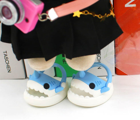 niannyyhouse 20cm Plush Doll Shark Shoes Sandals Slippers 8in Soft Stuffed Plush Toy Accessories Dress Up (Yellow)...