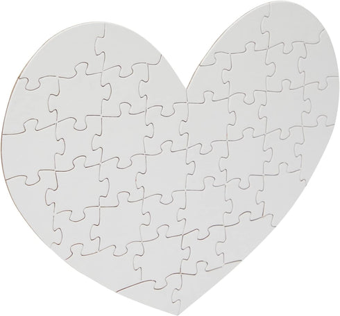 Set of 12 Heart Shaped Blank Jigsaw Puzzles to Draw On for Valentine’s, DIY Crafts (9 x 6 in, 40 Pieces Each)...
