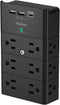 Multi Plug Outlet - Addtam Surge Protector Wall Mount with 12 Outlet Extender- 3 Sides and 3 USB Ports (1 USB-C), Outlet Splitter Power Strip for ...
