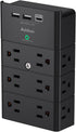 Multi Plug Outlet - Addtam Surge Protector Wall Mount with 12 Outlet Extender- 3 Sides and 3 USB Ports (1 USB-C), Outlet Splitter Power Strip for ...