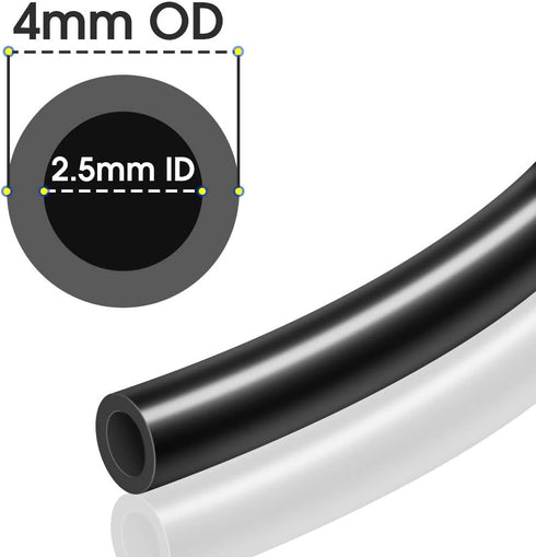 TAILONZ PNEUMATIC Black 4mm or 5/32 inch OD 2.5mm ID Polyurethane Air Hose Pipe Tube 10 Meter 32.8ft...