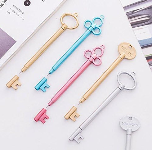 40 Pieces Novelty Key Style 0.5 mm Gel Ink Pen, Magnolora Creative Office Stationary School Supplies Fine Point Ballpoint Black Ink Gel Pen, Rando...