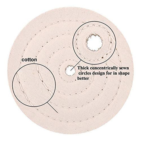 SCOTTCHEN Extra Thick Buffing Polishing Wheel 6 inch (70 Ply) for Bench Grinder Tool with 1/2" Arbor Hole 2 PCS...
