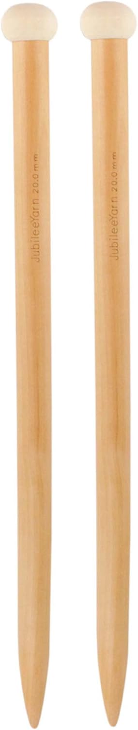 JubileeYarn Jumbo Birch Knitting Needles - US 36 (20mm) - 16" Long - 1 Pair...