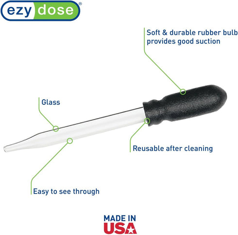 EZY DOSE Ear and Eye Medicine Dropper, 1mL Glass Liquid Dispenser with Straight & Bent Tips, BPA-Free Design for Precise Dosing, Ideal for Eye Dro...