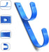 4 PCS Set Wide Pool Pole Hangers Heavy Duty Blue Aluminium Holder Hooks with Screws Perfect Hook Holders for Swimming Pool,Telescopic Poles,Skimme...