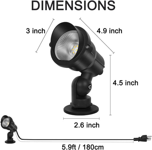 Spotlight Outdoor 6W 2700K to 6500K Adjustable via Remote Landscape Lighting Outdoor Indoor for House Flag Yard Tree Garden, Plug in Outdoor Light...