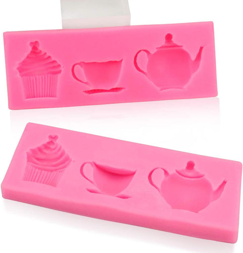Meiyouju 2 Pack Teapot Silicone Molds, Food Grade Silicone Molds for Candy, Cake Decoration, Chocolate, Jewelry Making, Polymer Clay...