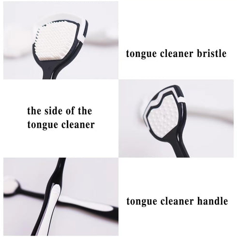Tongue Cleaner, Tongue Brush, Tongue Scraper for Oral Hygiene, Clean Tongue, Reduce Bad Breath and Make Our Breath Fresher Black,Gray Pack of 4 (B...