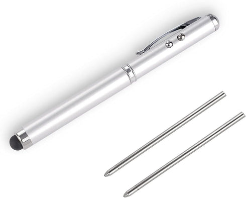 Metal Multi-Function Pen, Touch Screen Stylus, Flashlight with White Light, Infrared, Creative Christmas and Birthday Gifts (1 Silver)...