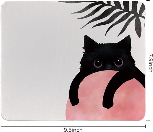Black Cat MousePads for Desk Home Office?Personalized Mid Century Modern Minimalist Cat Mousepad for Home Office Gaming Working Computers Laptop?9...