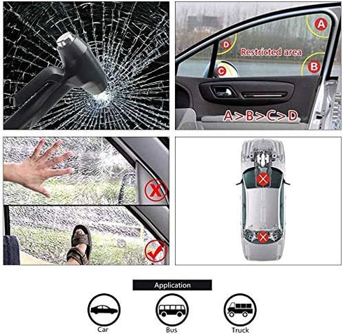 Car Window Breaker, Glass Breaker and Seatbelt Cutter, Emergency Car Glass Safety Hammer, Window Punch Seatbelt Cutter for Family Rescue & Auto Es...