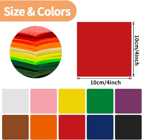 108pcs Felt Sheets, 4"x4", White Felt, Felt Fabric Sheets, Nonwoven Felt for DIY and Sewing Projects, Square Felt....