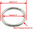 Multi-Purpose O Ring Welded Stainless Steel Rings 4mm/0.16" Thick 40mm/1.6" Outer Dia - Pack of 10pcs...