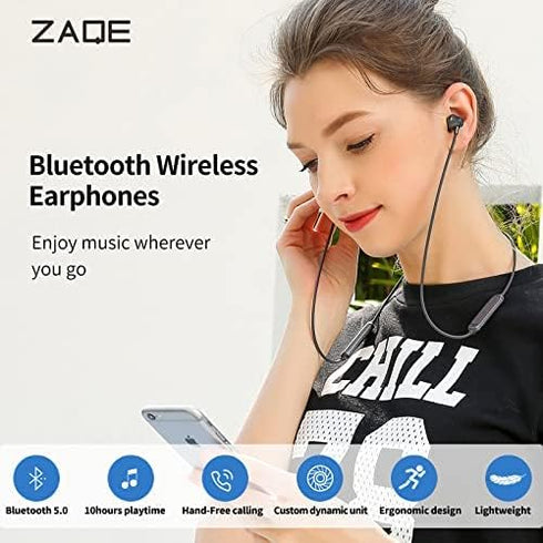 Bluetooth Neckband Headphones, Noise Cancelling Wireless Headset with Magnetic, Freely Foldable & Lightweight Build, IPX5 Waterproof Earphones for...