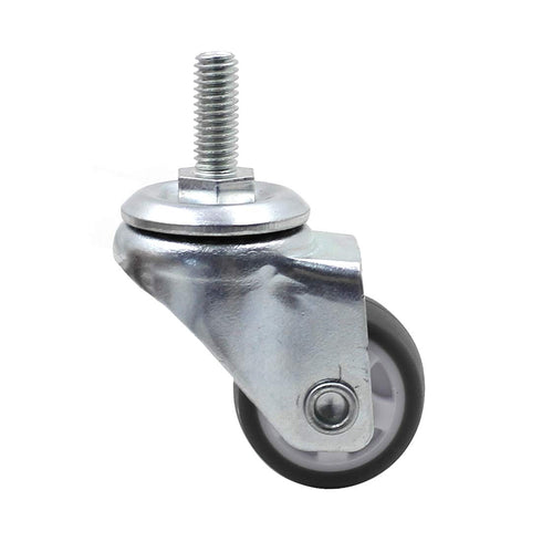 Luomorgo 8 Pcs 1" Caster Wheels Swivel Stem Casters for Small Tiny Shopping Cart Trolley Wheel, No Noise TPE M6 x 15mm Threaded Stem Caster, 141lb...