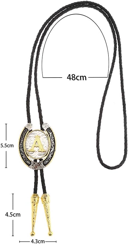 HUABOLA CALYN Bolo Tie for Men- Golden Initial Letter ABCDMJR to Z Western Cowboy Bolo Tie for Women...
