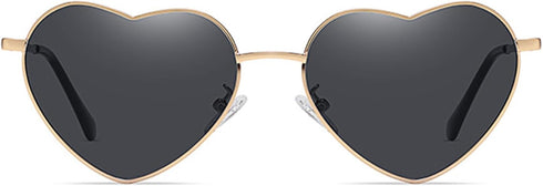 Polarized Heart Sunglasses for Women Fashion Metal Frame Cute Heart Shaped Sunglasses Vintage Fun Eyewear for Ladies...