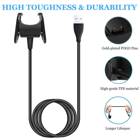 2-Pack Charger Compatible with Fitbit Charge 4, Replacement USB Charging Cable Cord Clip Accessories Adapter for Charge 3 Charge 4 Smartwatch 3.3f...