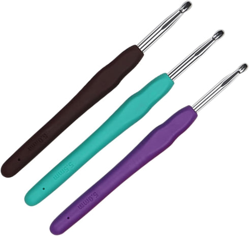 Crochet Hooks 5.0mm 5.5mm 6.0mm Crochet Needles QLRFFLJOY 3 pcs Crochet Hook Set DIY Yarn Weaving Tools for Knitting Gloves, Shoes, Bags, Hats, So...