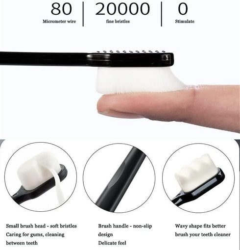 8Packs BREVI Toothbursh, BREVI Nordic-Inspired Premium Nano Toothbrush,Wave Bristle, BREVI Toothbrush Nano, Ultra-fine Soft Toothbrush with 20000 ...