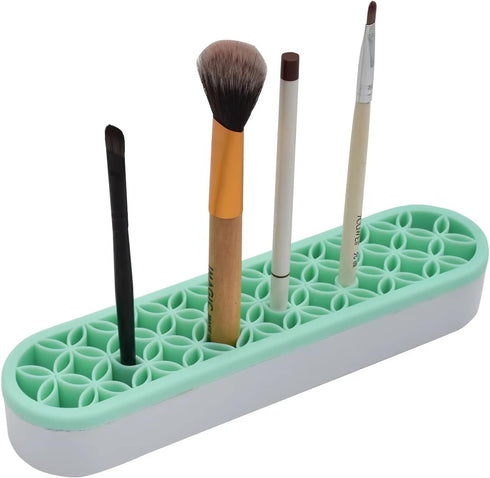 2 PCS Green Silicone Makeup Brush and Cosmetic Storage Boxes...