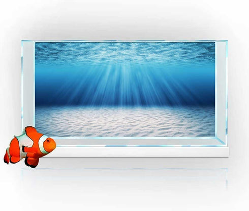 Undersea Aquarium Background, Blue Ocean Sea Sunshine Underwater Fish Tank Decorations Backdrop, Ecological Submarine Landscape Fish Tank Backgrou...