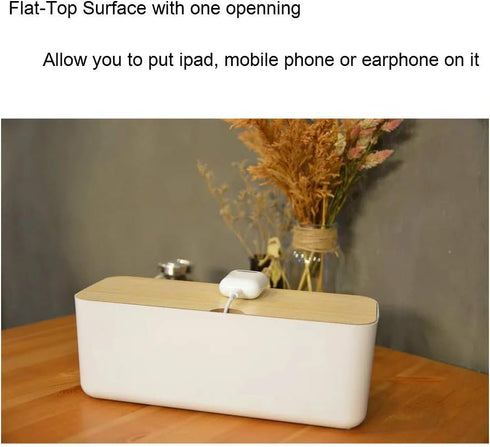 Cable Management Box| Power Stripe Organizer|Cord Organizer Box| Hide and Conceal Power Strips and Electrical Cords from TVs, Computers, and Desks...