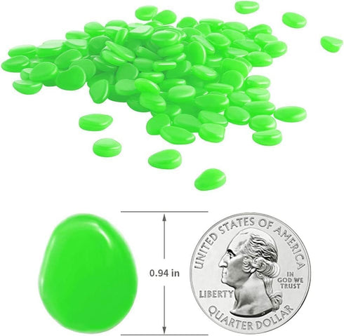 Glow Pebbles, 300 pcs Blue Glowing Rocks, Glow in The Dark Stones for Outdoor Decor, Garden Lawn Yard, Luminous Pebbles for Landscaping, Walkway P...