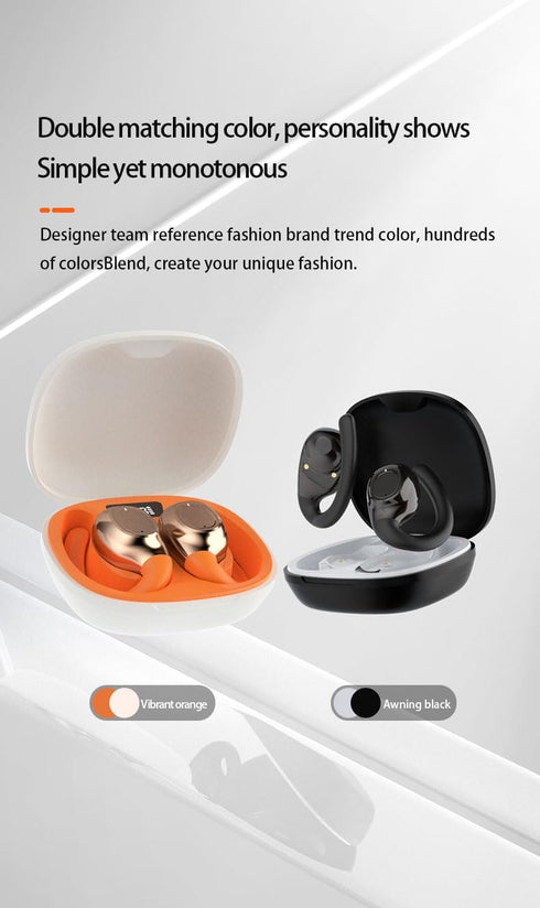 Wireless Ear Buds with Silicon Ear Loops,30hrs Playtime,Bluetooth 5.3 OWS Over Ear Sport Headphones with Hooks,3D HiFi Stereo,Microphone,siri Supp...