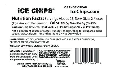 ICE CHIPS Xylitol Candy Tins 5.28 oz total (Orange Cream, 3 Pack) - Includes BAND as shown...