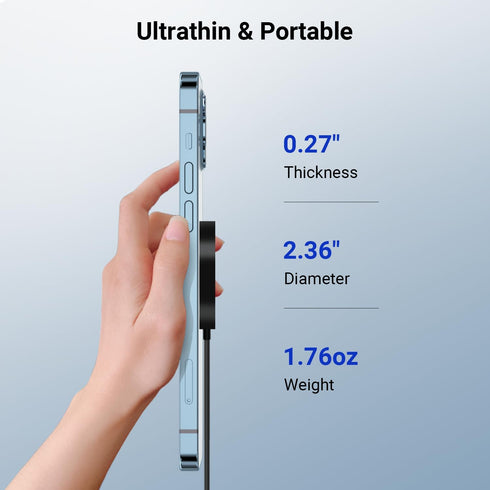 KPON Travel Charger for iPhone and Apple Watch, Magnetic Wireless Phone Charger 3 in 1, Compatible with iPhone 14/13/12, Apple Watch 7/6/5/4/3/2/S...