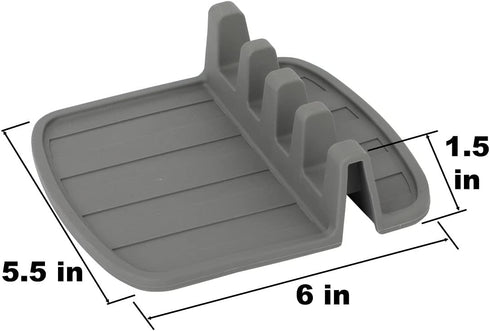 Lily's Home Large Silicone Spoon Rest for Stove Top with Drip Pad, Kitchen Utensil Spoon Holder for Grill Utensils, Spatula, Tongs, Ladles, BPA-Fr...