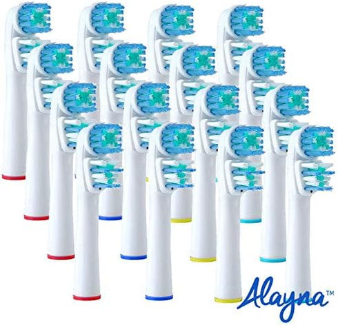 Replacement Brush Heads Compatible with OralB Braun- Best Double Clean, Pack of 16 Electric Toothbrush Replacement Heads- for Oral B Pro, 1000, 80...