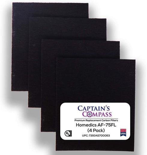 CAPTAIN'S COMPASS (4-Pack) Carbon Pre-Filter for Homedics AF-75FL, Made in USA...