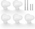 6 Pcs White Ceramic Drawer Knobs, Heart Cabinet Knobs Decorative Dresser Knobs Drawer Pulls Handles, Cute Cupboard Door Knobs Kids Children Cabine...