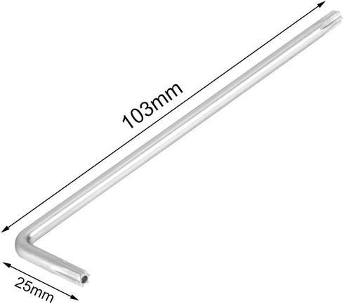 uxcell Long Tamper Proof Torx Star Key Bit Wrench L-Shape Nickel Plated T20...