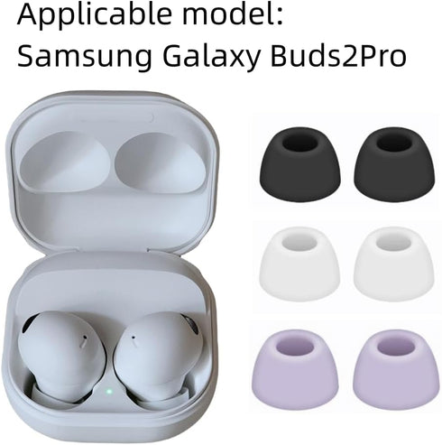 Earbud Replacement Tips Silicone Eartips Compatible with Samsung Galaxy Buds 2 Pro Headphones Earbud Cap Ear Bud Tips 6 Pair S/M/L......