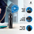 Ice Shaker Insulated Stainless Steel Shaker Bottle | 20 oz, Black | Cold for 24+ Hours | Insulated Cup with Twist-on Agitator | Odor-Free Bottle f...